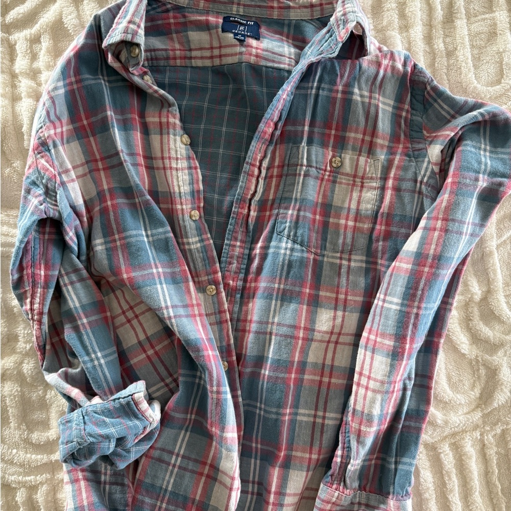 George Casual Plaid button down